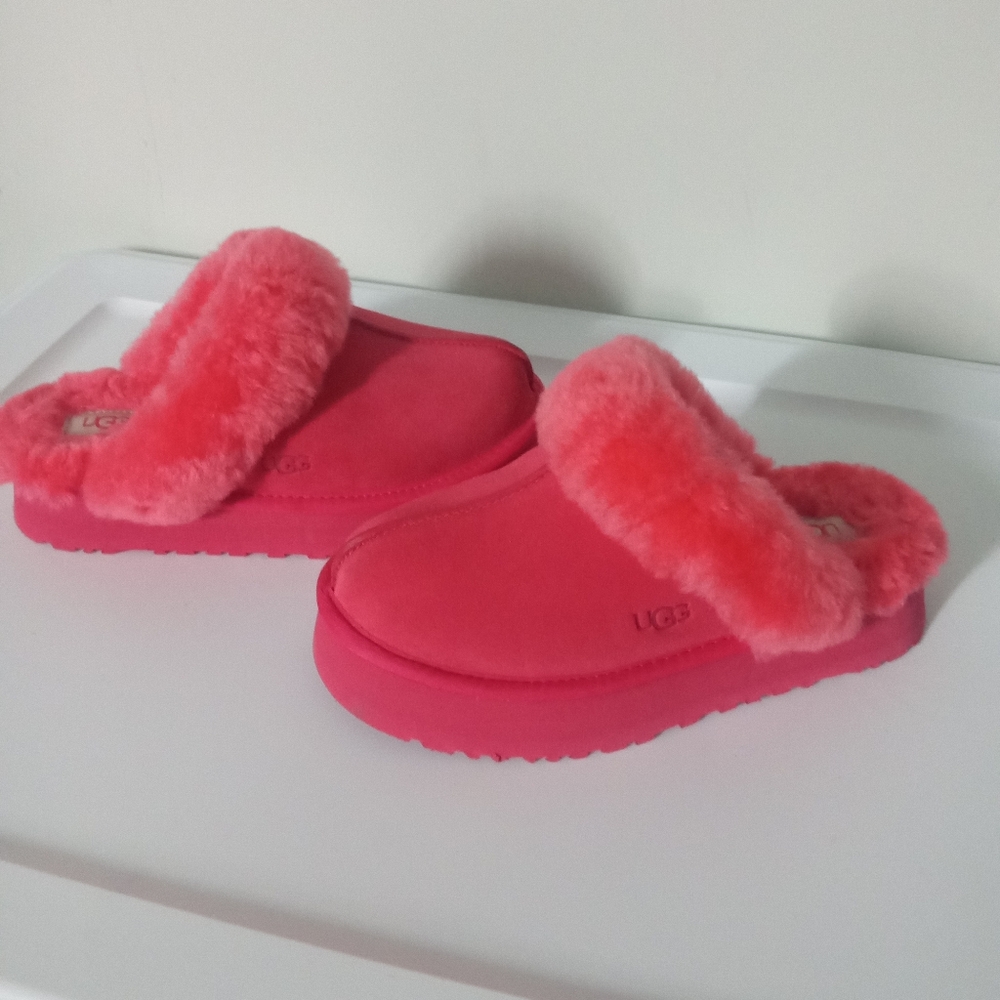 UGG Hibiscus Pink Disquette Platform Slippers